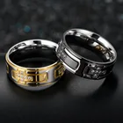 Zircon Zircon High Quality Stainless Steel Engraved Cross Diamond Zircon Ring