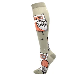 OEM Unisex 20-30mmhg Medical Compression Stockings Custom Logo Happy Anti Slip Sport Compression Socks