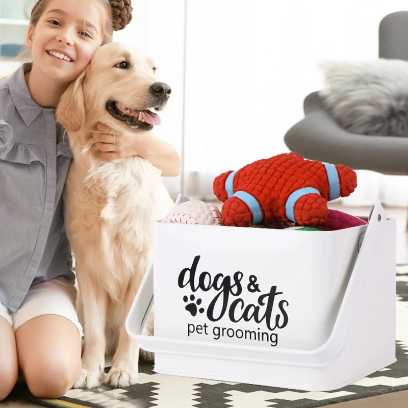2023 New Arrival Pet Groming Tools Kit Storage Box Pet Toys Storage Basket for Dog