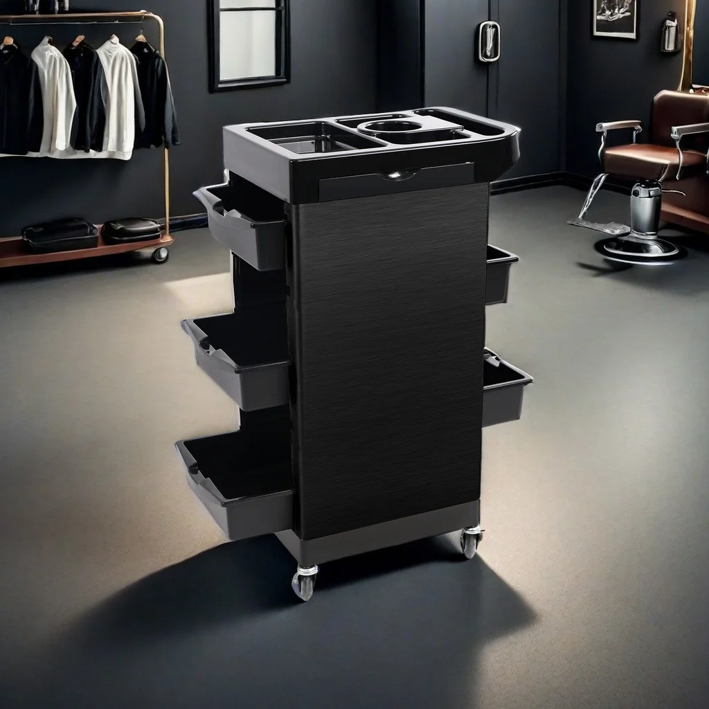 guanghzou hair salon furniture Movable 5 drawers salon trolley