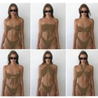 String 2021 Seamless String Tie Halter Reversiable Recycled Adjustable Strap Bikini Set Swimming Swim Suits Women