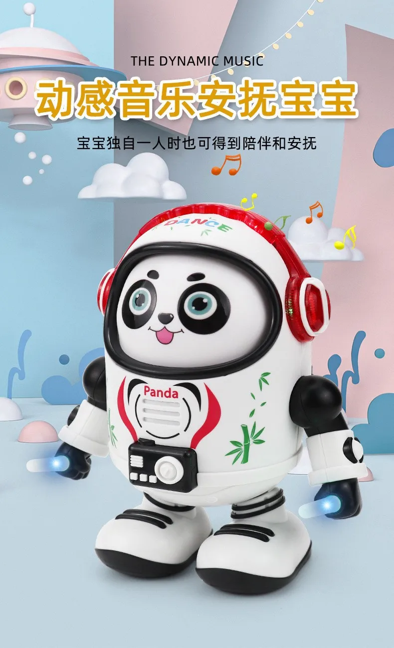 Dancing Robot Singing and Dancing 360 Electric Outer Space Astronauts Panda with Rotating Light
