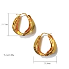 Gold Earrings Ins Retro Minimalist Style 18k Gold Temperament Geometric Twisted Large Hoop Earrings