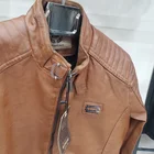 Coat Men's Fashion Causal Zipper Jacket Coat Bomber Jacket Slim Fit PU Leather Jacket