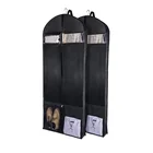 Suit Cover Hanging Foldable Breathable Garment Bag Suit Cover With Shoe Compartment