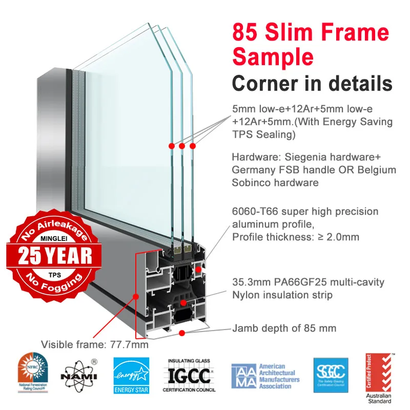 product hot sale steel aluminum heat insulation glass casement home house modern minimal european narrow frame out swing windows-7