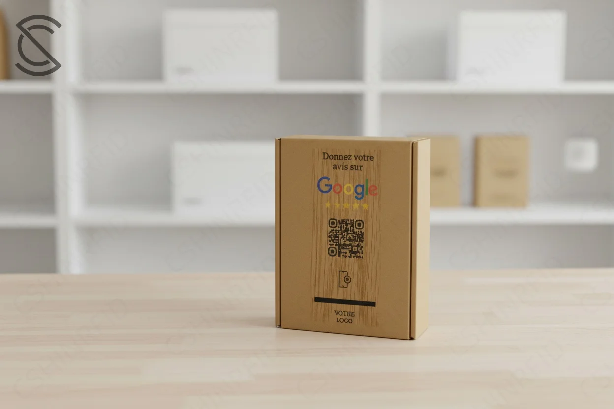 Custom Programmable NFC QR Code 13.56MHz NTAG216 Chip Smart RFID ISO 14443A Wooden Business Card Google Review Stand Hotel Use