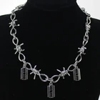 Fashion Gothic Punk Hot Fashion Jewelry Hiphop Gothic Choker Silver Thorns Punk Barbed Wire Necklace