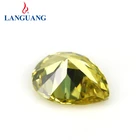 Pear Gem Artificial Water Drop Pear Shape Natural Olive Yellow Diamond Loose Gem Cubic Zirconia Gem Wholesale