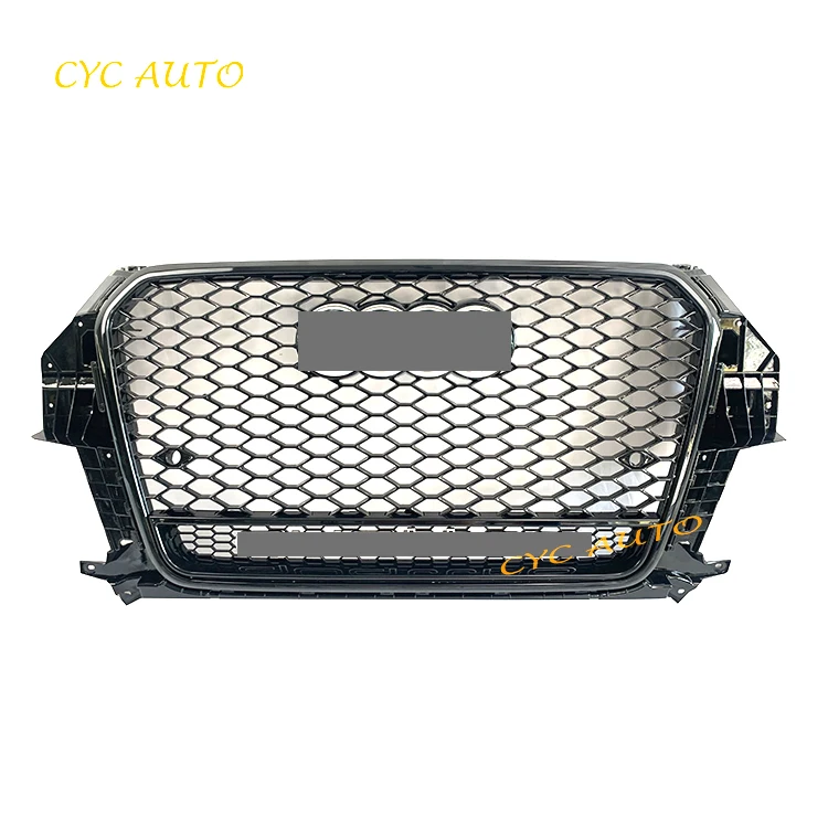 Front Lower Center Grille Insert For Audi Q3 (2016-2018) - Black ABS - AU1036112