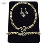 Jewelry JHT210 18K Gold Plated Fashion Hiphop Jewelry Snake Diamond Jewelry Women's Jewelry Set