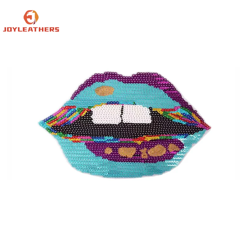 Factory Direct Supply Clothing Accessories Patch Embroidery Lip Sequin Embroidery Patch
