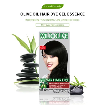 100% permanent covering hair dye natural organic hair color cream independent brand wild olive spot wholesale OEM color hair dye