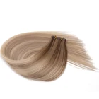 Weaving Changshunfa Wholesale 2 Tone Colors Remy Pu Flat Hair Weaving Human Hair Extension