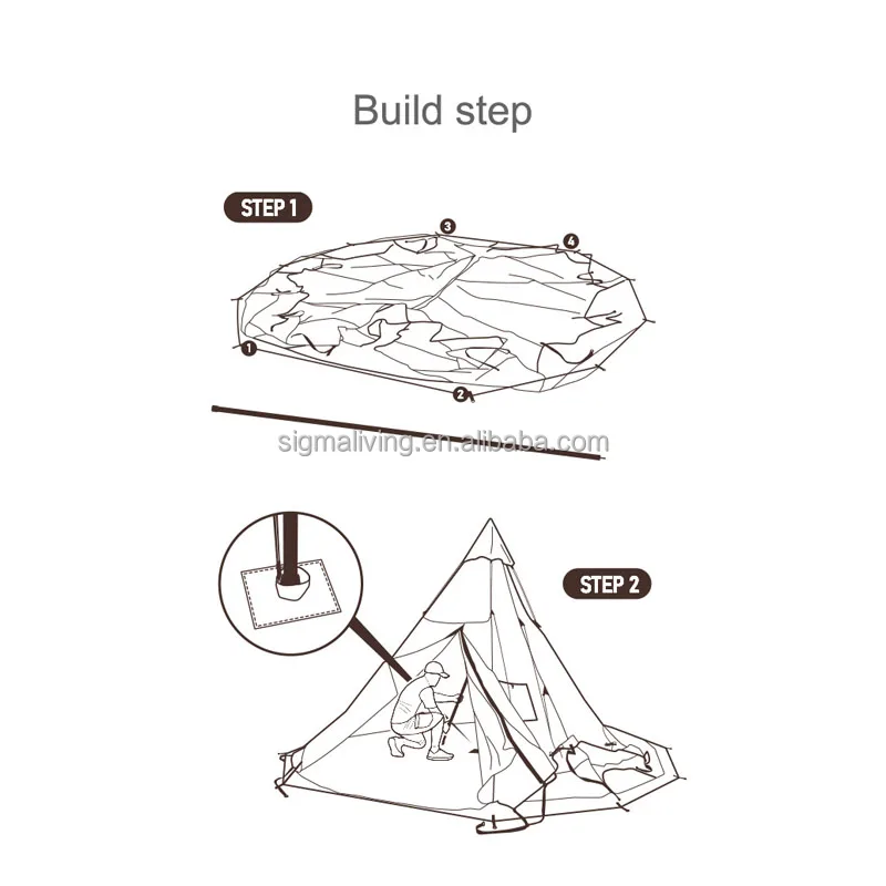 New design outdoor camping cotton canvas shelter canvas tent