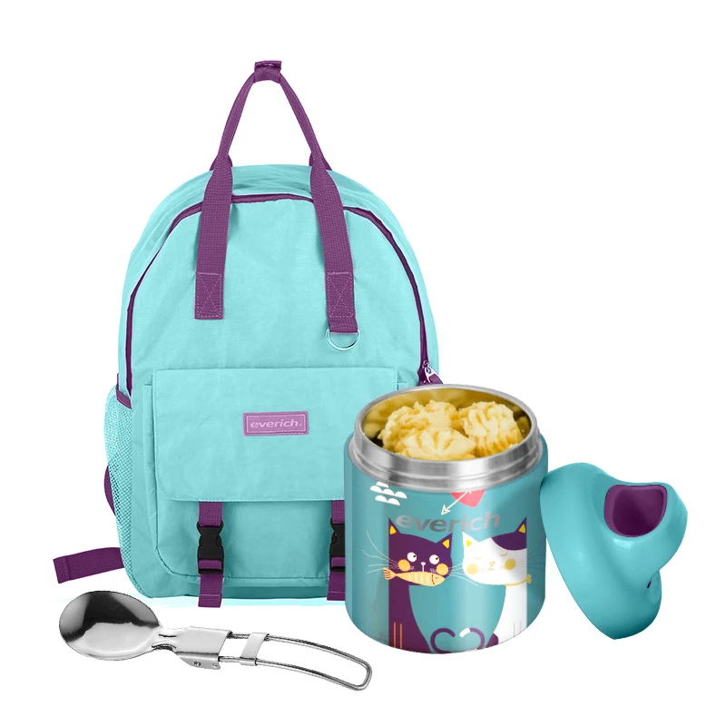 The New Listing Color Bpa Free Stainless Steel Cute Lunch Box For Kids with Carring Handle