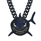 Pendant Jewelry New Arrival Blue Shark Pendant Men's Hip-hop Pendant Gold Filled Jewelry