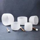 Quartz Wholesale Price Chakra Set Of Quartz Bowl 432hz/440hz Frosted Crystal Singing Bowl