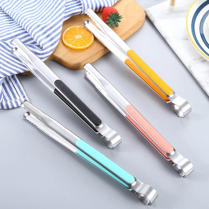 Kitchenware Tools Bread Steak Food Tongs Stainless Steel Clamp Barbecue Clips