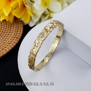Hawaiian Gold Plated Designer Flower Bracelets Bangles For Women Wholesale