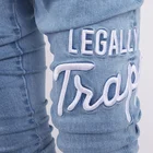 Denim Stacked Jeans EDGE DENIM 2021 New Fashion Custom Blue Printed Denim Trousers Stacked Men Jeans With Embroidery