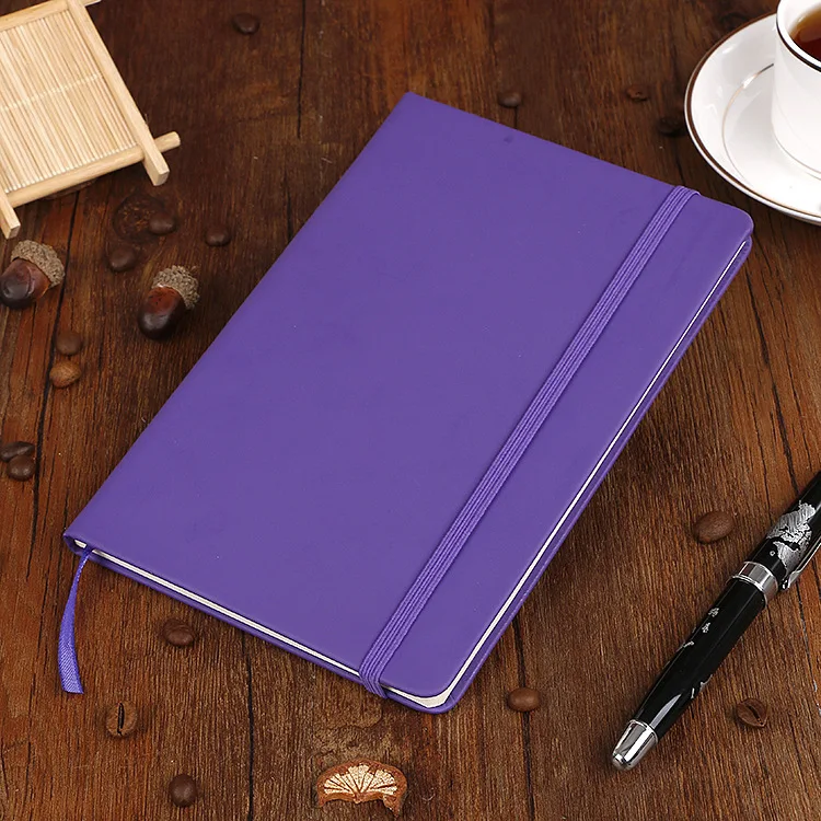 Custom A5 PU leather notebook with elastic band pu leather notebook with logo