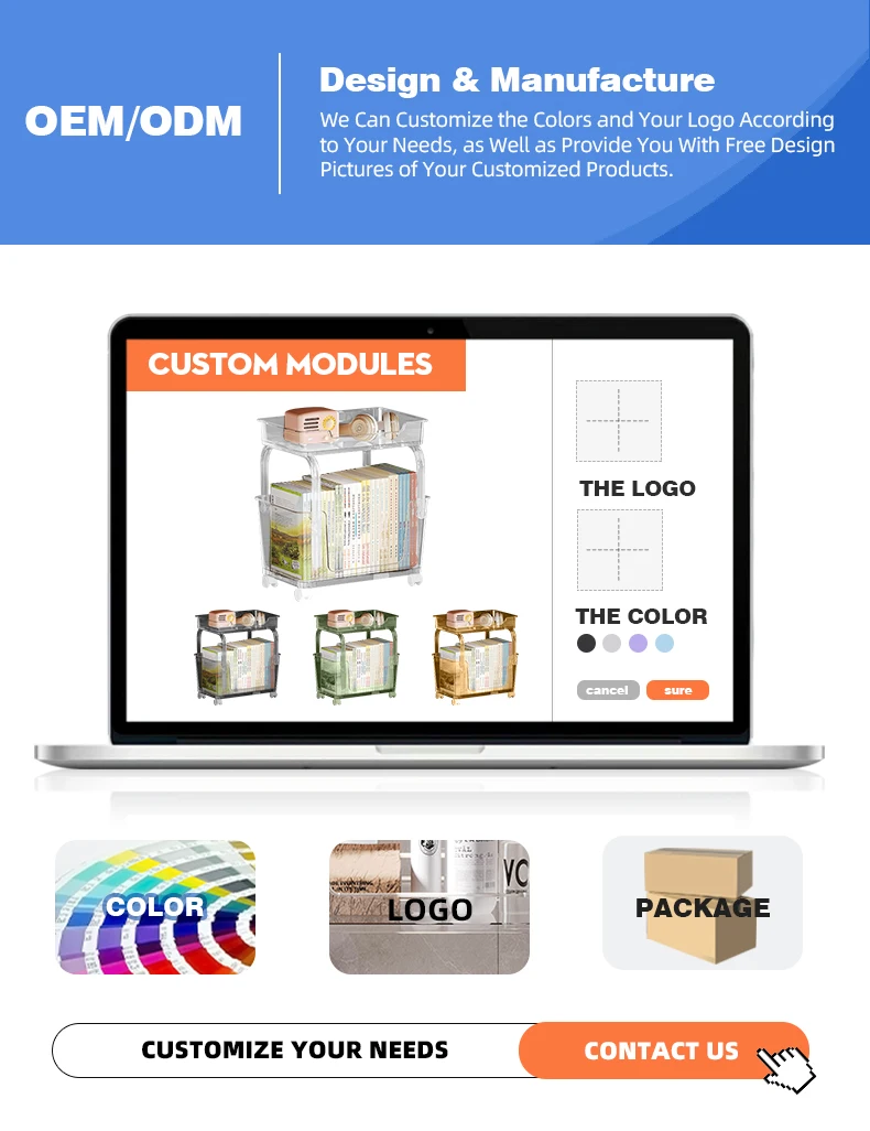 product wanuo clear snack storage cart muti tier plastic storage cart home snack storage cart with 360 wheels-6