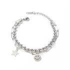 Pretty Jewelry Layered Bracelet New Design Pretty Layer Charm Jewelry Bracelet Stainless Steel Women