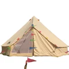 Military Tent Military Army Color Luxury Cabins 5m 100% Cotton Canvas Fabric Bell Tent For Sale