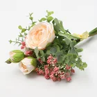 Rose Imitative Silk Rose Flower Bridal Hand Bouquet Use For Wedding Accessories