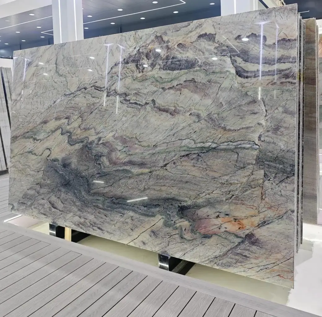 product modern natural silk road grey marble luxury stone countertop indoor kitchen island bar counter vanity tops table tops design-5