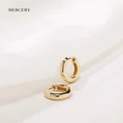 Hoop Earring And Ring Mercery Gold Hoop Earrings 14K Ear Rings Fashion Charm Design Solid Gold Huggies Earring Circle