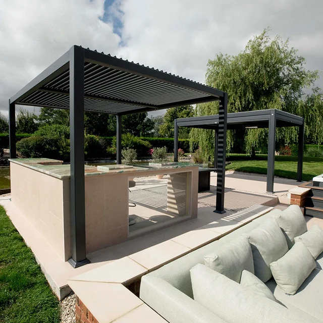 Outdoor Modern  Aluminium Pergola Bioclimatica  4X4m 5X3m 6X4m  Pergola Freestanding  Aluminum Pergola