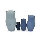 Silicone Doll Toys Silicone 100% Food Grade Silicone Russian Doll Stacking Toys Russian Cute Bear Matryoshka