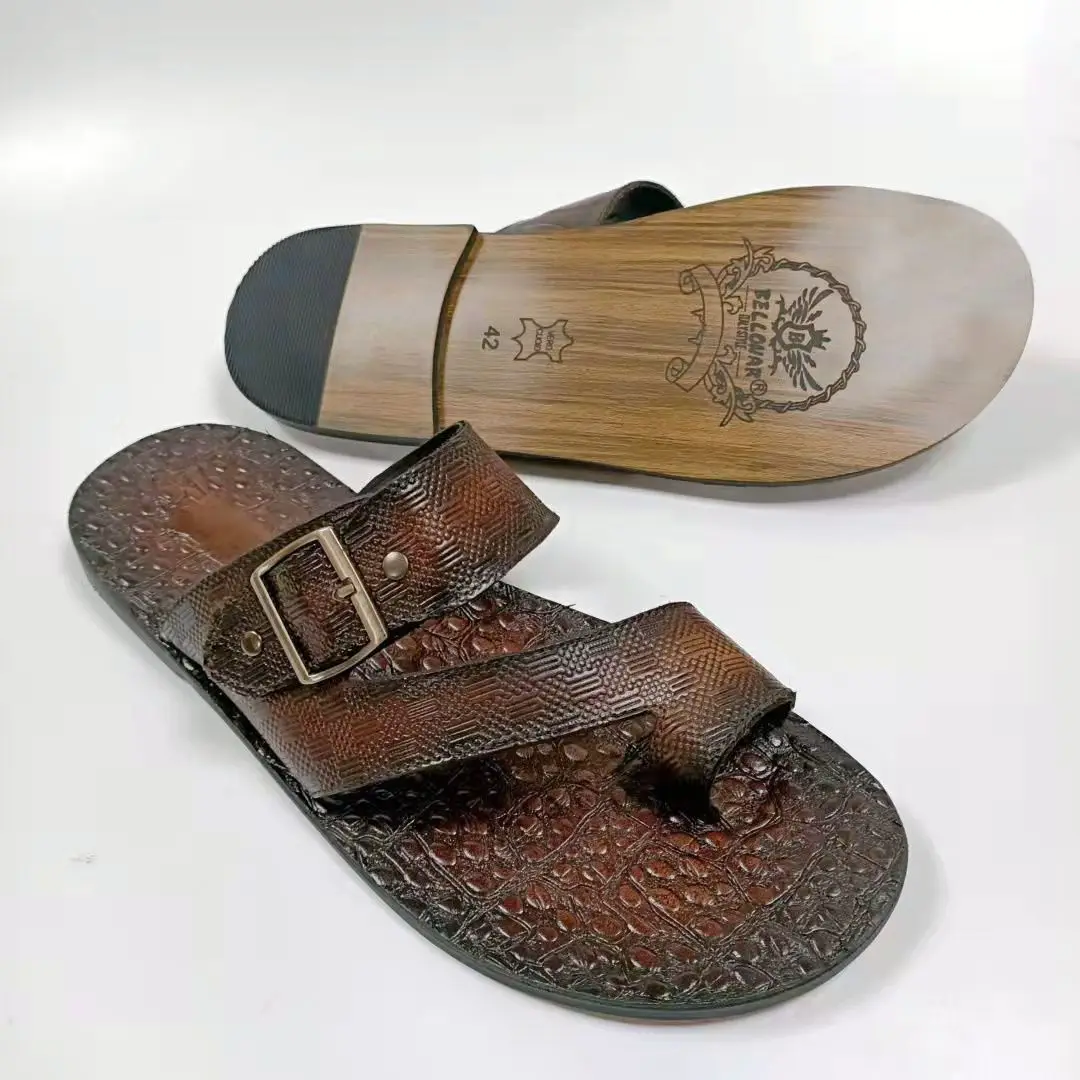 stylish leather slippers for men