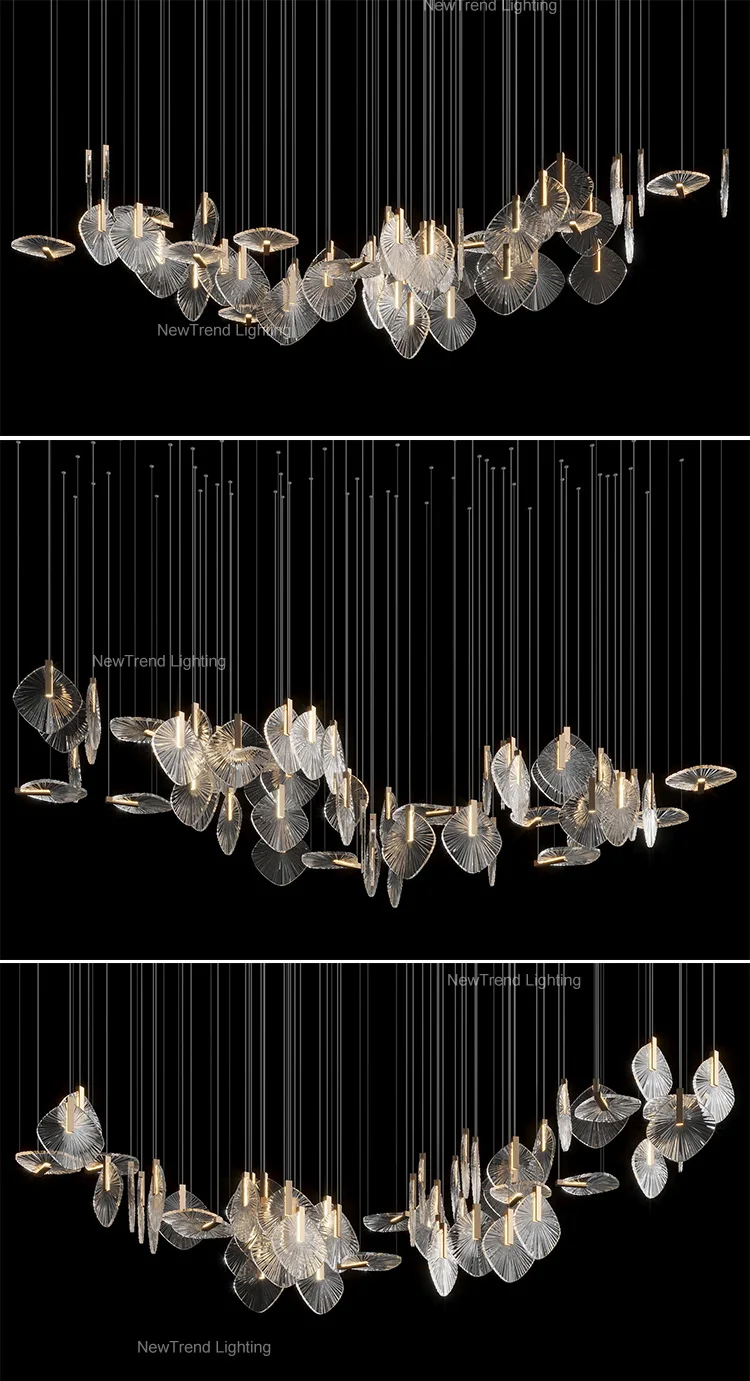 CPL-372 New Design Indoor Decoration Hanging Lighting Villa Hotel Restaurant Glass LED Chandelier factory