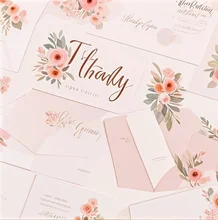 Luxury Gold Foil logo Thank You Card for Small Business Customized Paper Card Thank You Card