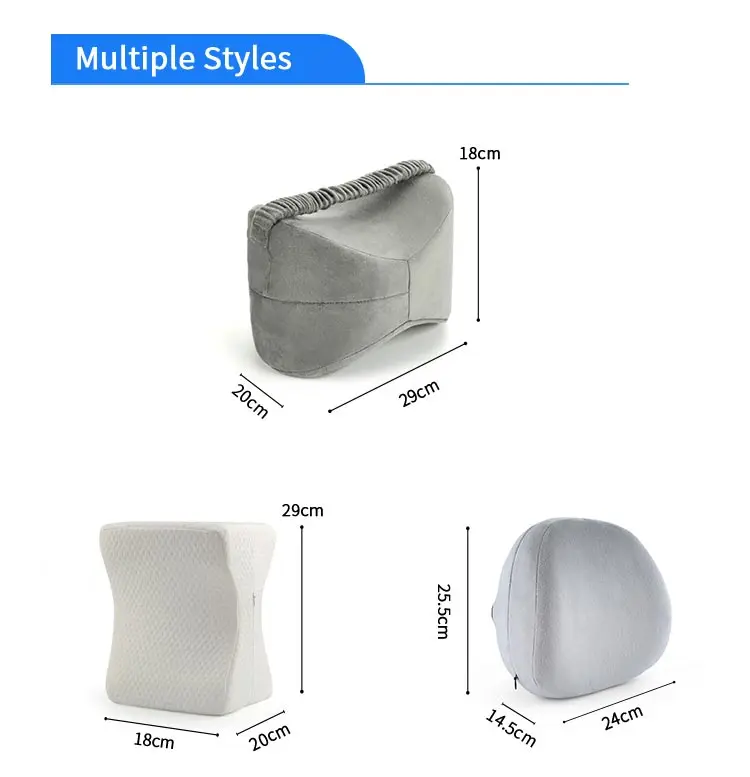 thumbnail image 2 of Memory Foam Leg & Knee Pillow For Side Sleepers – Ergonomic, Hypoallergenic, Cyan, Zip Closure 2 of 5