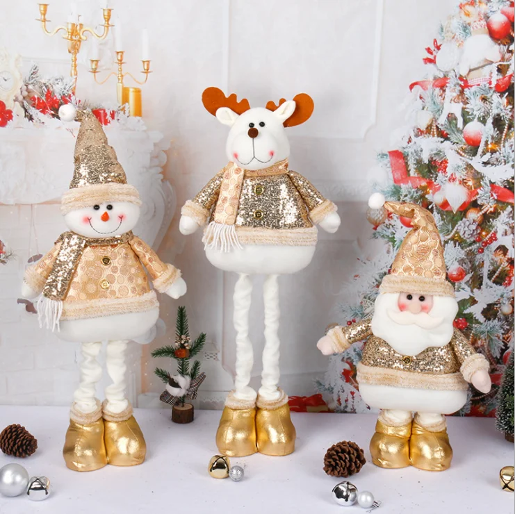 new santa claus,snowman and elk dolls are christmas retractable