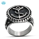 Anchor Charms Hot Seller 316L Stainless Steel Personalized Casting Anchor Charms Finger Ring For Men
