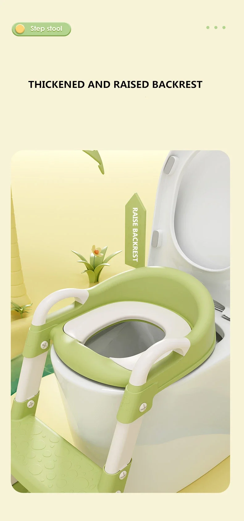 3 In 1 Potty Training Seat Toddler Toilet Seat With Step Stool Ladder