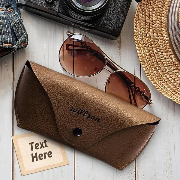 Gift for Dad, Daddy, Father, Men, Custom Genuine Leather Glasses Case