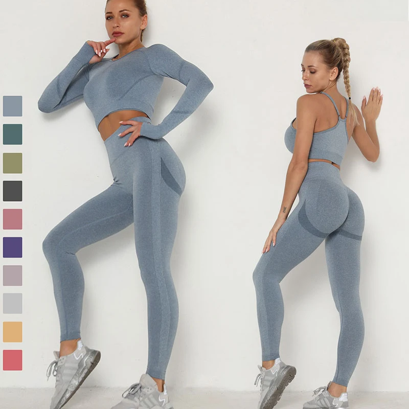 Gym Bra And Leggings Seamless Yoga Set 