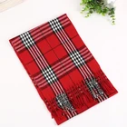 Cheap Hot Selling Female Winter Plaid Pattern Custom Scarf Warm Cashmere Scarf Women