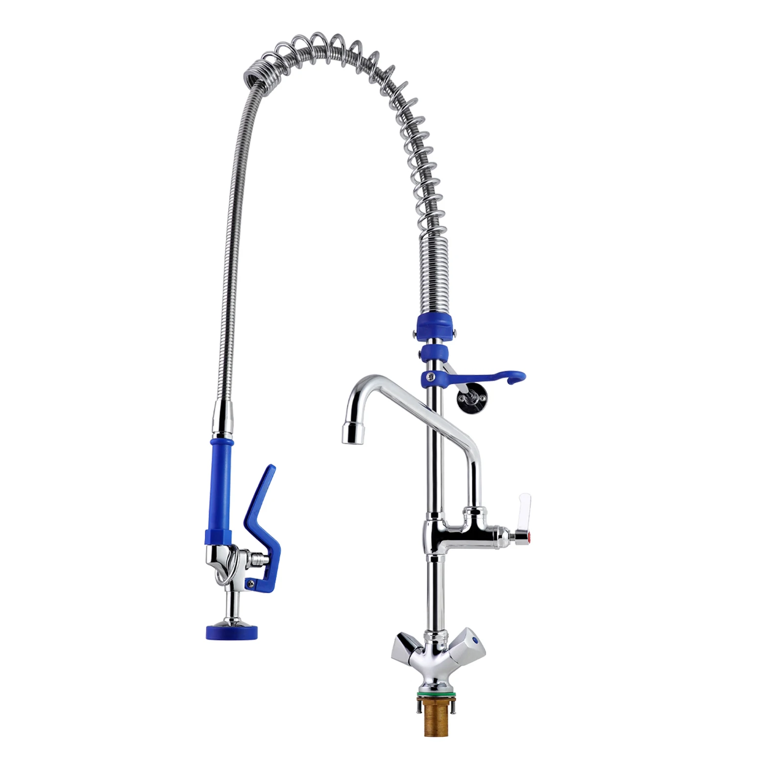 Commercial Kitchen Faucet EasyInstall Deck Mounted Adjustable Height Pre Rinse Unit Dual Handwheels Options Deck Mounted details