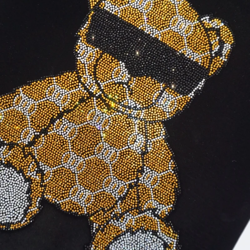 Stock factory wholesale heat press rhinestone letter high quality crystal bead transfers