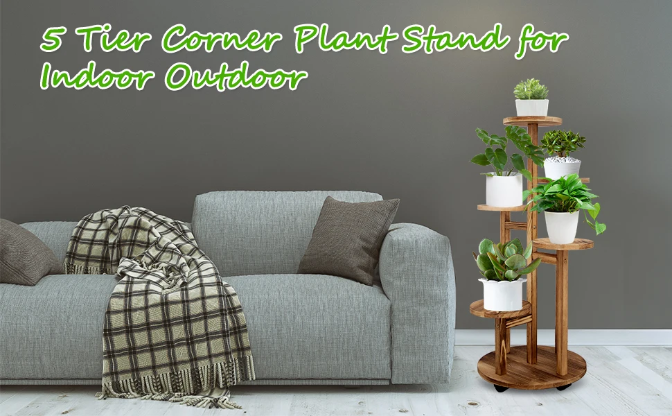 product wooden plant pot bottom with wheels decorative flowers stand wreaths and plants flower rack for home garden indoor outdoor-6