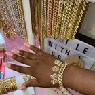 Iced 2021 INS HOT SELLING Iced Out CUSTOM LETTER CHARM NECKLACE BRACELET CUBAN Chain Custom Name Necklace