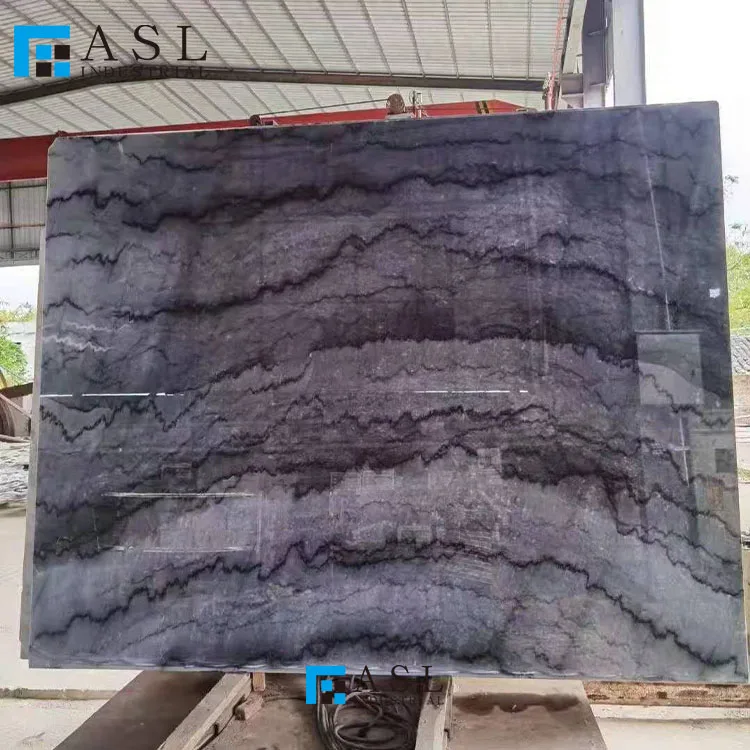 Factory low price bruce grey marble slab silver marble