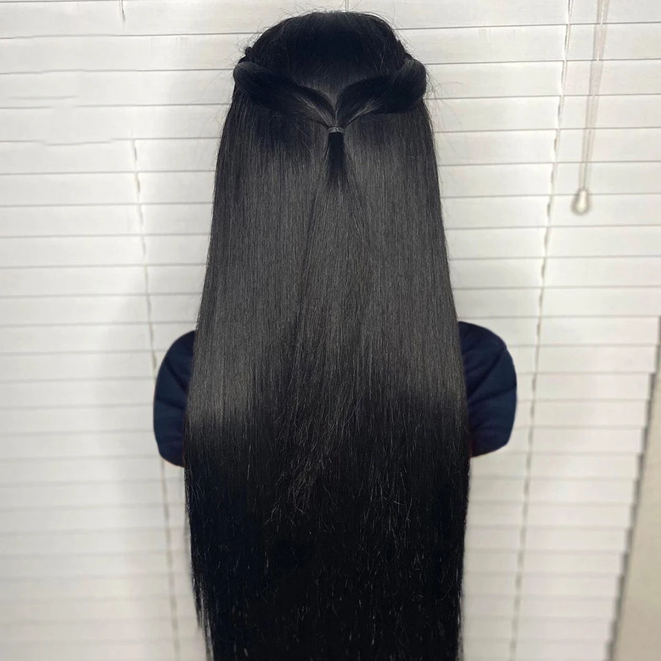 Hair Extensions & Wigs,Baby Hair Natural Hairline Human Hair Wig,Silky Straight Glueless Full Lace Front Wigs For Women